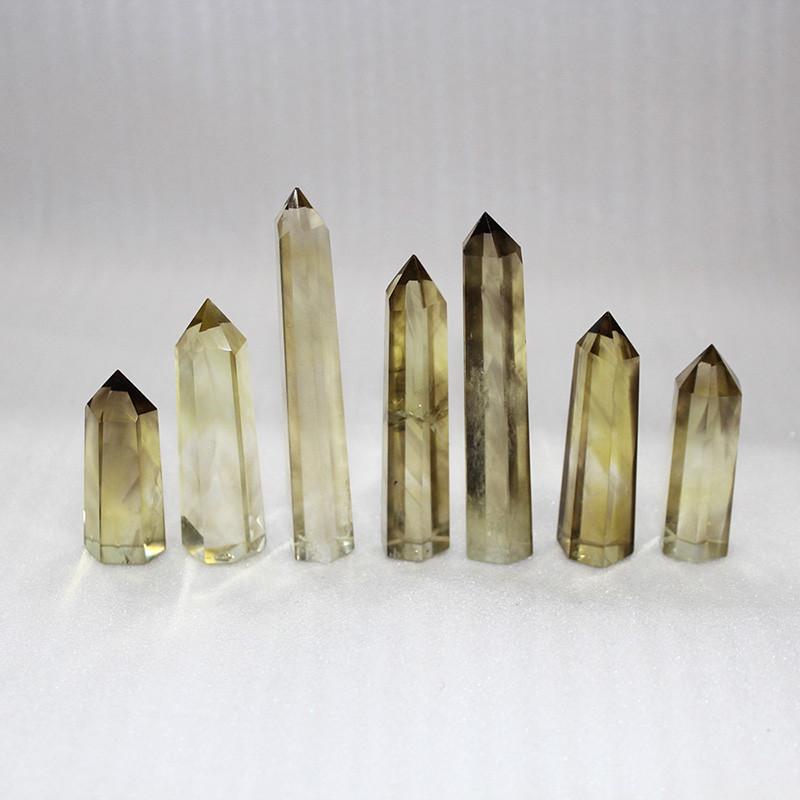 Citrine Natural Smokey Quartz Obelisk Crystal Wand Point Healing Decor Home