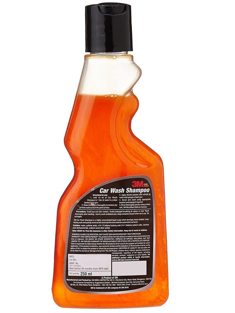 3M Combo of Microfiber Cloth and Car Shampoo (250 ml) | Remove Dirt with High Foam Shampoo | Streak Free Cleaning Cloth
