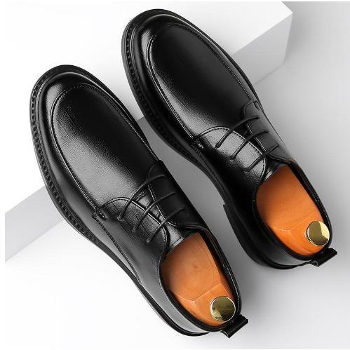 Men's Leather Shoes Fashion Work Lace-up Men's Shoes Non-slip Breathable Dress Shoes Wedding Leather Shoes