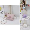 Children Pvc Mini Chain Shoulder Bag With Checkered Pattern For Girls