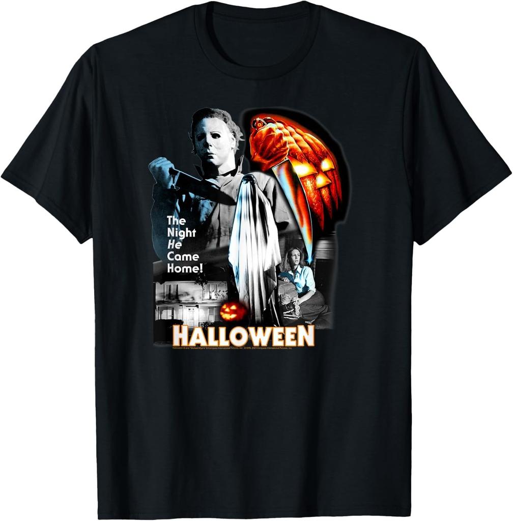 Halloween The Night He Came Home Collage Horror Movie T-Shirt
