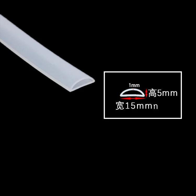 

1-5M Силіконова гумова ущільнювальна стрічка форми D, напівкругла, порожниста, самоклеюча, високотемпературна, звукоізоляційна стрічка для дверей і вікон 1M