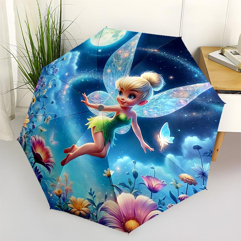 

Tinker bell Themed Travel Umbrella-8 Ribs Automatic Opening and Closing, Portable Folding Design, Compact and Stylish Umbrella