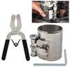 4inch Car Engine Piston Circle Compressor Tool, Adjustable Sizes From 2 Inch To 7 Inch with Piston Installer Plier, Silvery 50mm,175mm Piston Circle