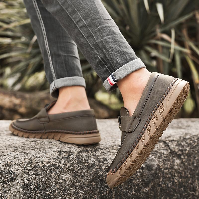 38-46 Handgefertigte Leder Herrenschuhe Lässige Spaltleder Schuhe Herren Slipper Komfortable Laufschuhe Fahrschuhe Mokassins Herren Flache Schuhe