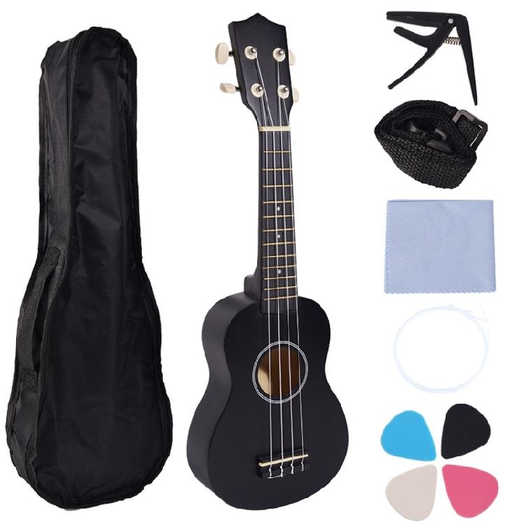 21Inch Ukulele Educational Musical Instrument Toy Acoustic Guitar Set Wood Texture for Music Classes and Home Practice