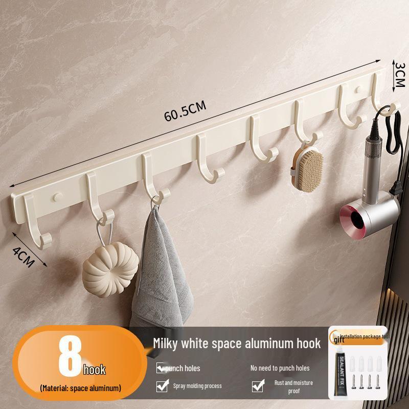 No-Drill Adhesive Hook: Wall-Mounted Towel Rack for Bathroom or Kitchen