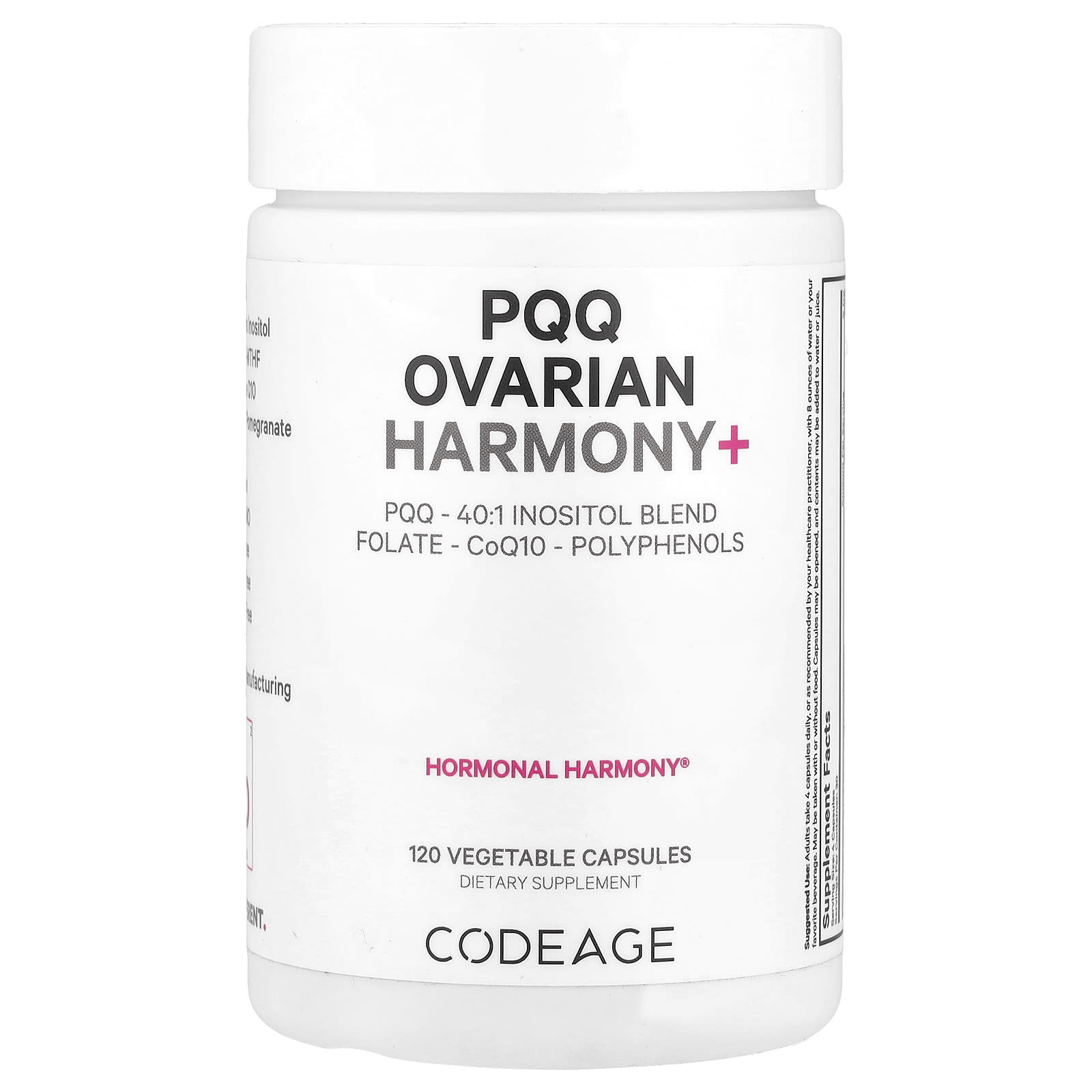 

Pqq Ovarian Harmony+, 120 Veggie Capsules