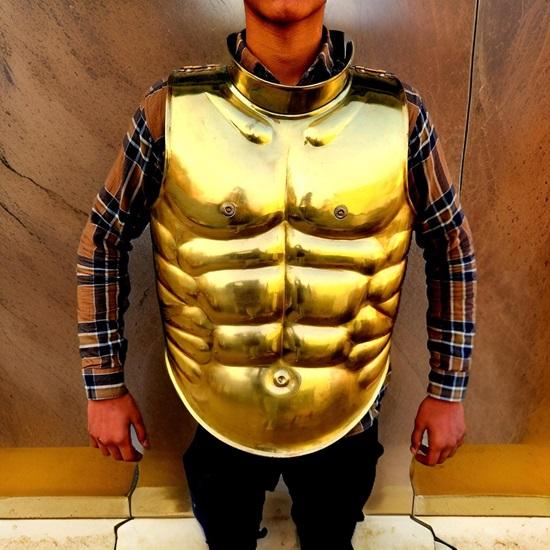 Złota średniowieczna kurtka małży do cosplayu, odgrywania ról i walki najlepszy prezent na Halloween