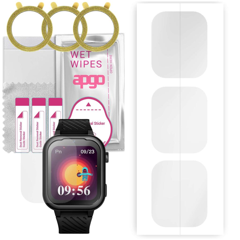 3x apgo Hydrogel Displayschutzfolie für Garett Kids Essa 4G, Hydrogel-Film, mit Positionierungsschicht, einfache Installation