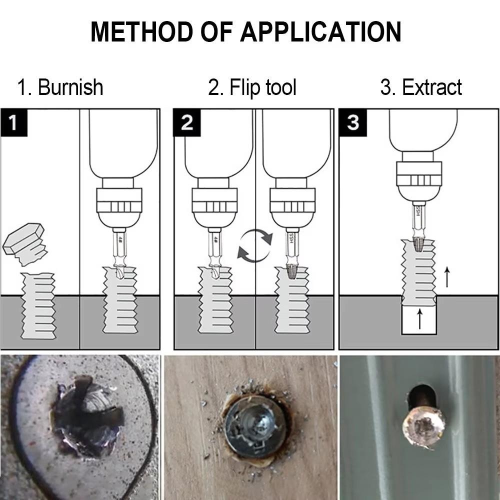 22Pcs Broken Head Screw Extractor Set Broken Bolt Extractor  Stripped Screw Removal