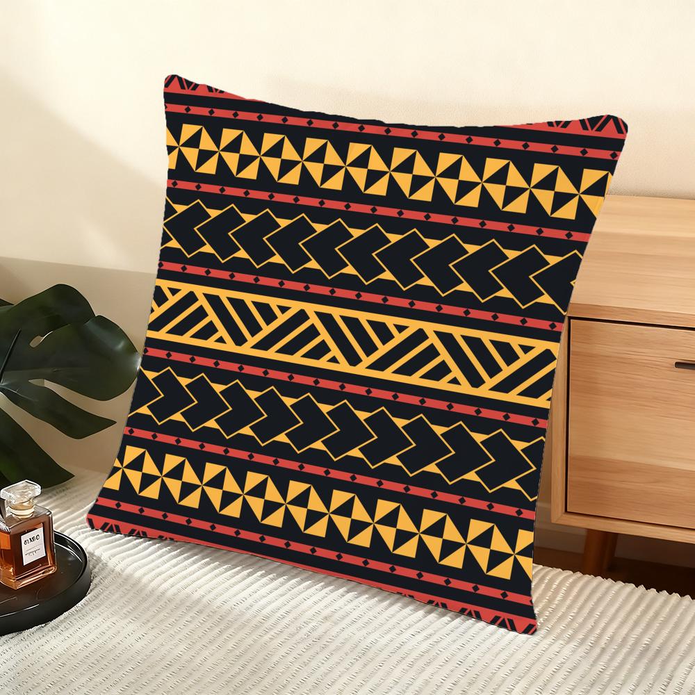 Samoan Tribe Samoa Totem Cushion Cover Soft Short Plush Pillow Cover Smooth Cozy Texture Aesthetic Cushion Case Home Decor
