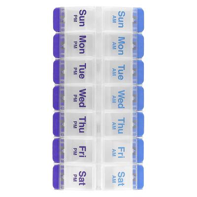 Weekly AM/PM (with Push Button) Pill Planner, XL, 1 Count