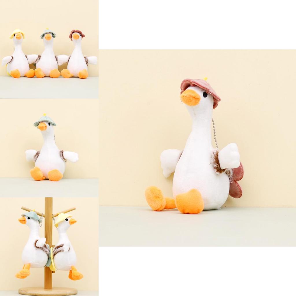 Charming White Goose Plush Toy Keychain Soft Duck Doll Backpack Decoration