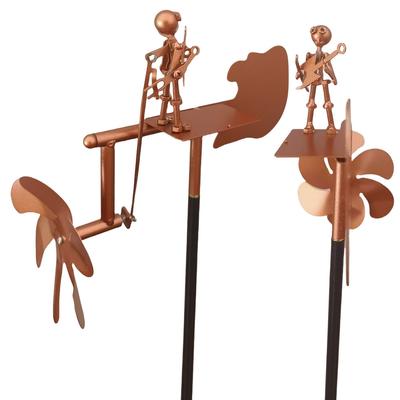 Metal Wind Spinner Outdoor Wind Sculpture Metal Guitar Windmill Statue for Garden Yard Patio Lawn Porch Backyard