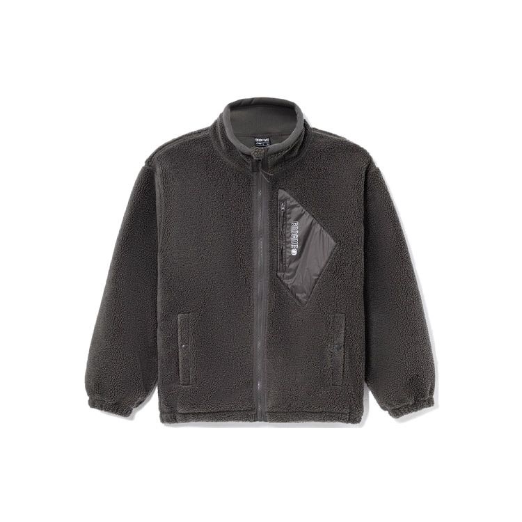 Li-Ning AFDR729-3 Men s BadFive Polar Fleece Loose Stand Collar Jacket Dark Grey XL