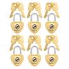 6Sets Mini Cute Heart Padlocks Decorative Zinc Alloy Diary Lock Small Jewelry Box Keys Jewelry Decorative Padlock