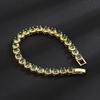 Gold Plated Emerald Tennis Bracelet Male Hip Hop Lesbian Personality Premium Sense Full Diamond Zircon Bracelet