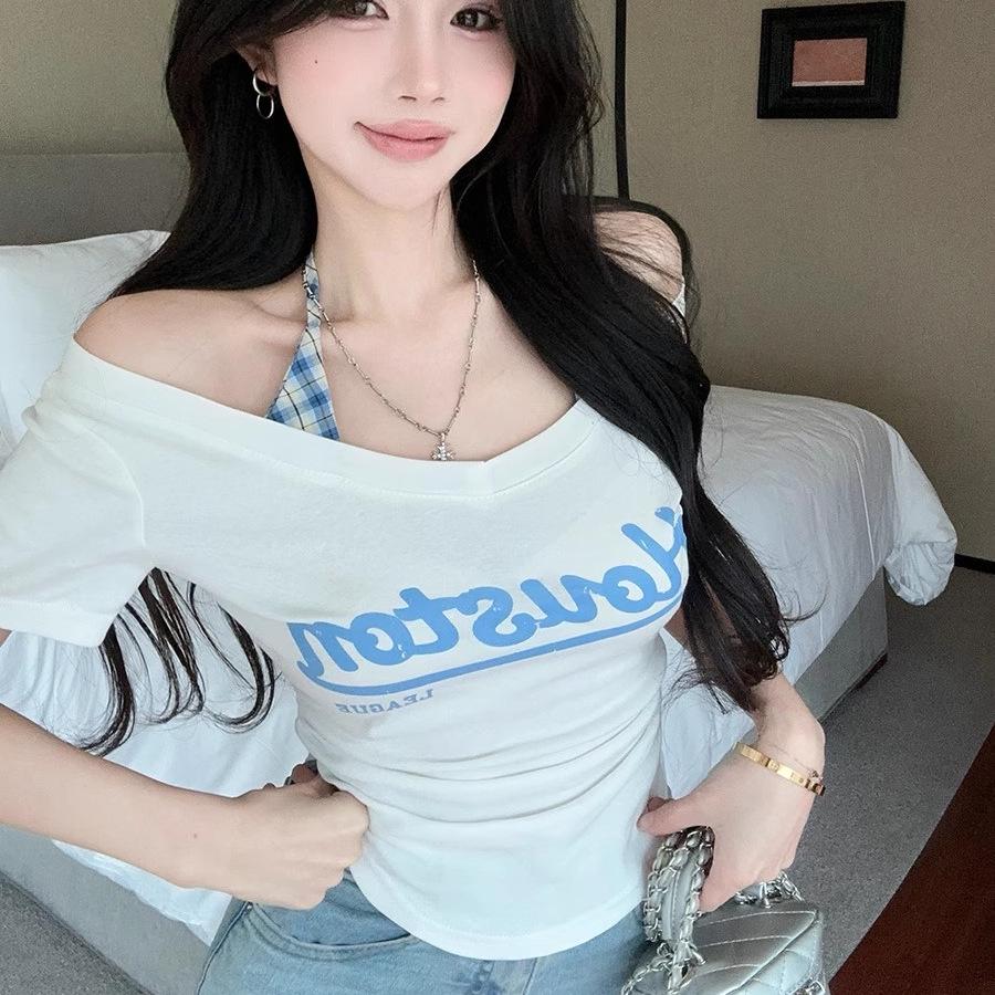 Schickes Sommer-Off-Shoulder-Trägertop für Damen - Vielseitiger Amerikanischer Spicy Girl Stil.
