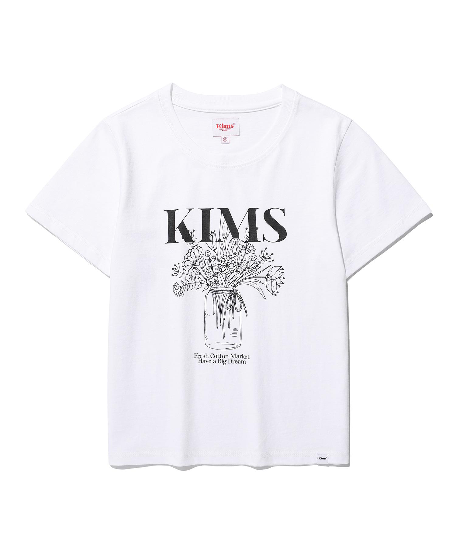 Kimseupeulesikoteunmakes Vase Sketch Tee White White/F (Female)