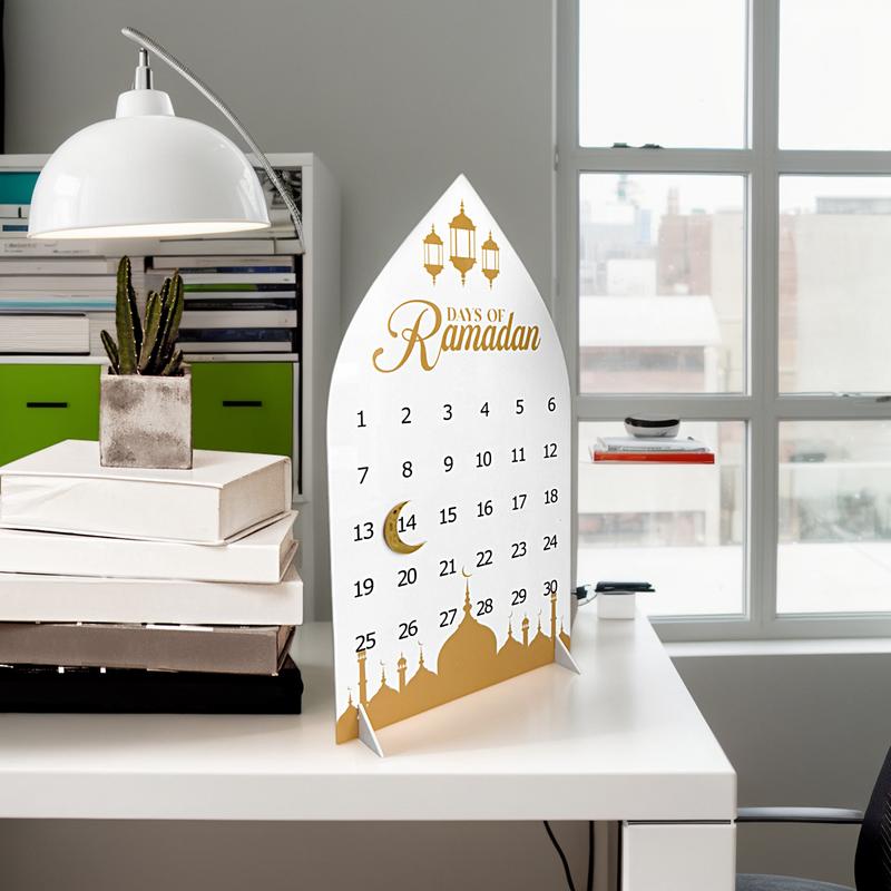 Ramadan Advent Countdown Calendar Acrylic Eid Advent Calendars 2025 Eid Mubarak Table Decor Crescent Castle Design Ornaments