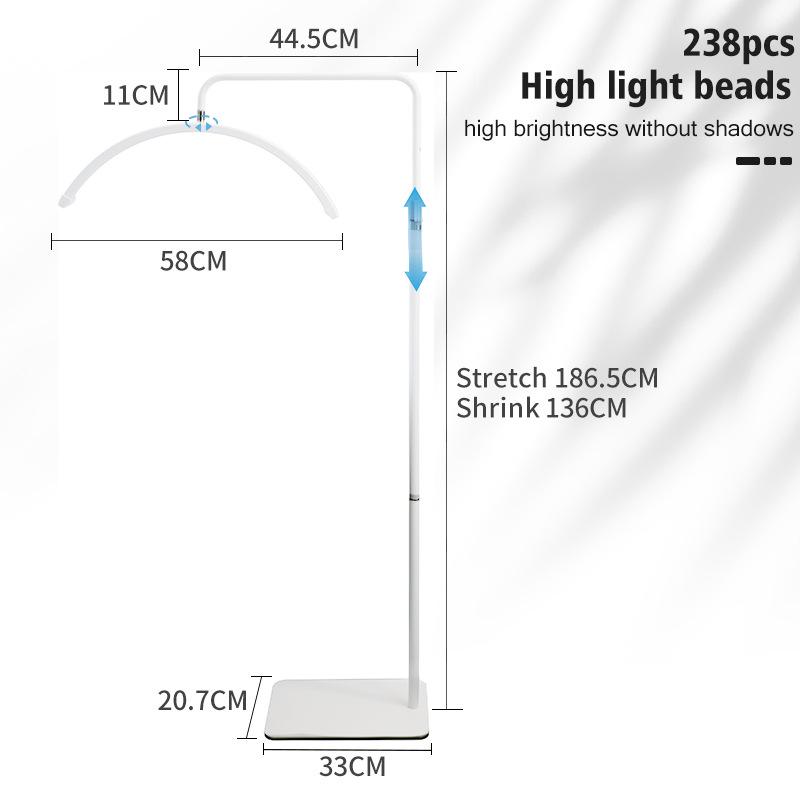 U-Shaped LED Nail Art & Beauty Light with Stepless Dimming, Eye Protection, Floor-Standing, 28-Inch
