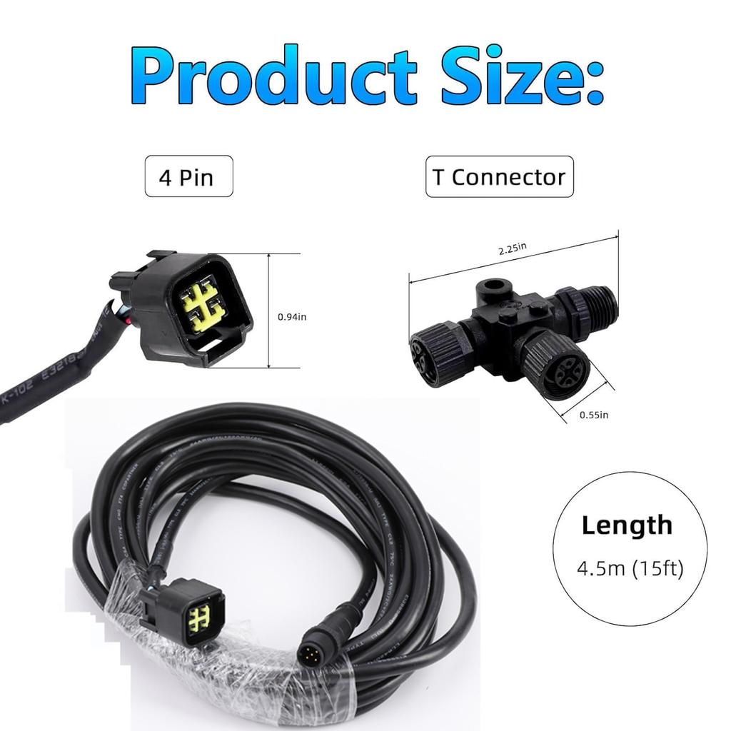 PLOSON Engine Interface Cable NMEA2000 Network Connection with T-Connector Compatible with Yamaha Outboard Engine 2006-2023
