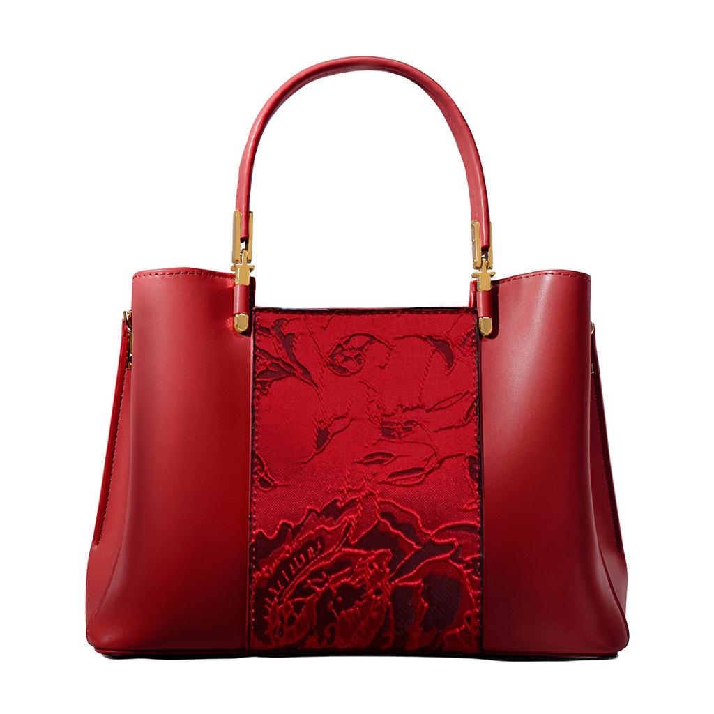 Mother'S Day Gift Embroidered Beige Large-Capacity Handbag Women'S Mother Bag Atmospheric High-End Messenger Women'S Bag