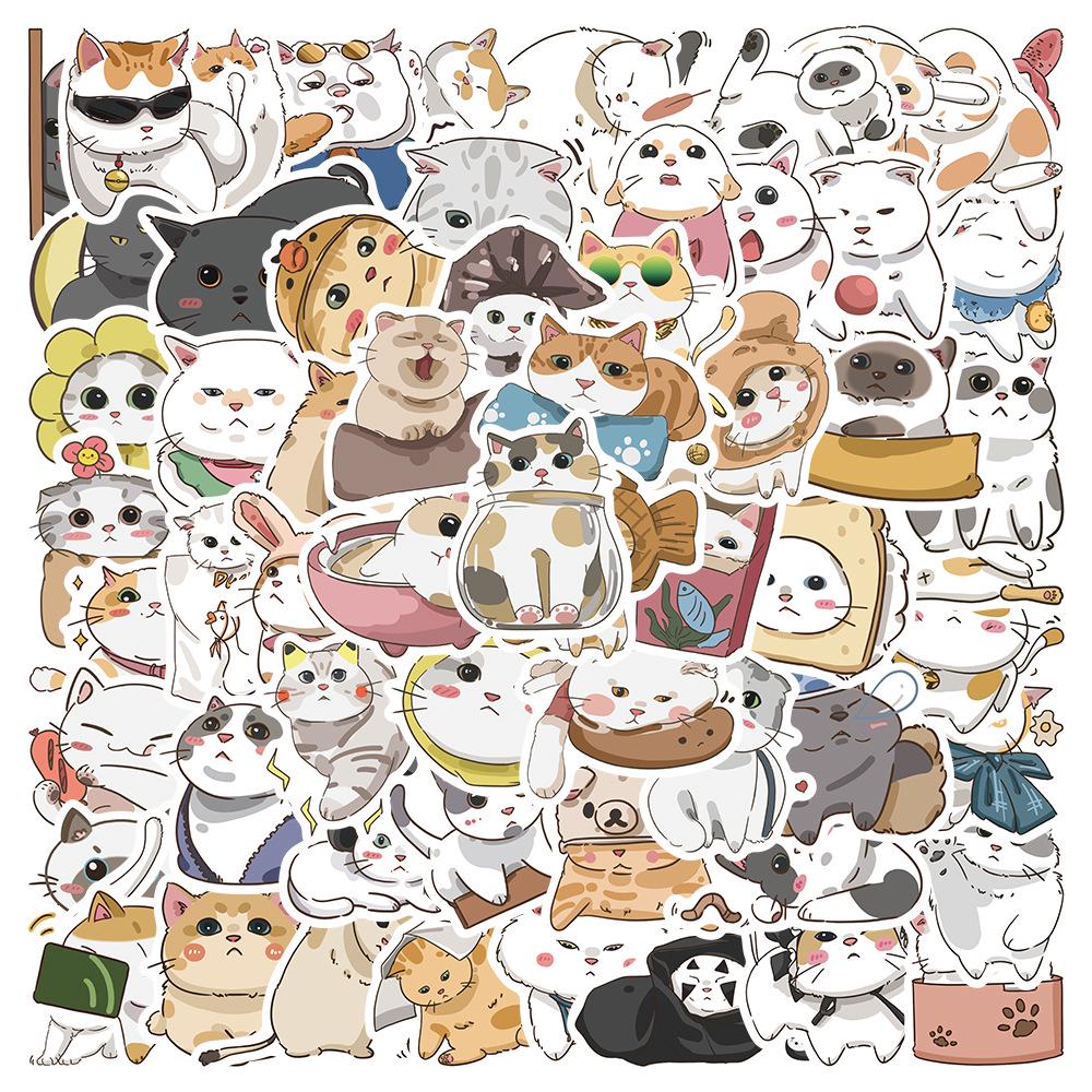 Cute Kitten Stickers for Suitcase, Computer, Motorcycle, Guitar - Waterproof Graffiti Decals