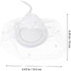 Lurrose Vintage White Plume Flower Pillbox Hat with Veil, Wedding Fascinator Headwear for Women, Cocktail Party and Special Occasion Accessory