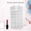 Cosmetic Lipstick Tower 360 Degree Rotating Display 53 Slots Large Capacity Lip Gloss Storage Organizer Transparent