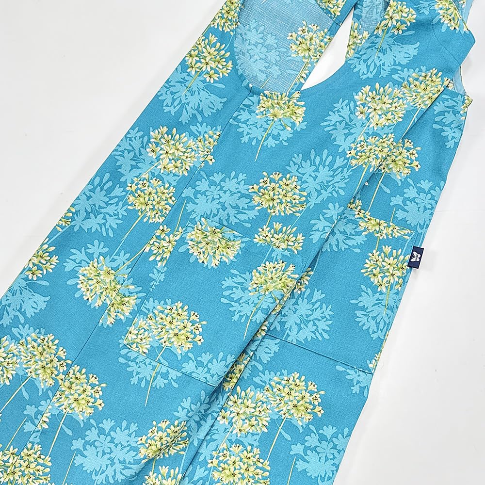 [Salonge] Hanae Mori Stylish Sleeveless Apron (Blue) Agapanthus