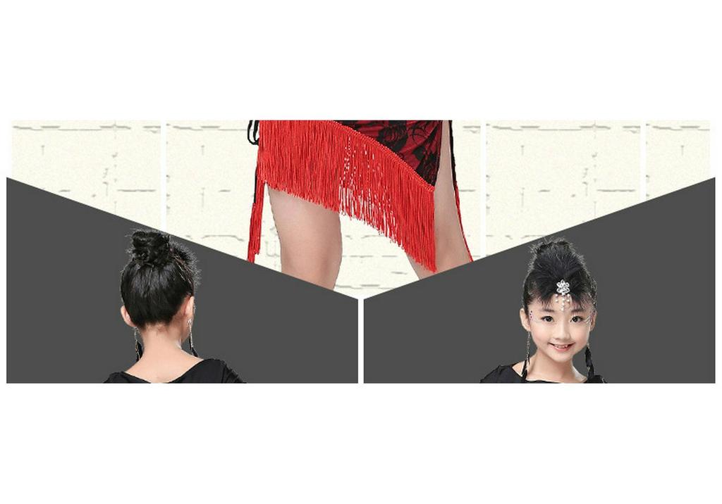 Children's Summer Tassel Latin Dance Costumes – Girls' Practice Skirts & Training Sets