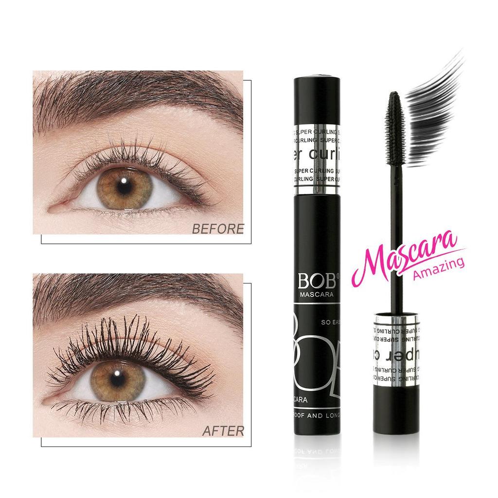 BOB Schlanke Mascara wasserfest und wischfest dichte Schwünge langanhaltend natürlicher täglicher Wimpern-Basis-Make-up