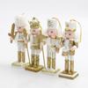 4Pcs Christmas Nutcrackers Ornaments Wooden Nutcrackers Soldier Figures Toy Tree Pendant for Christmas Party Decorations