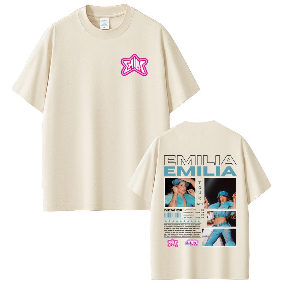 Singer Emilia Mernes MP3 Tour Graphic Tshirt Unisex Women Fashion Oversized Streetwear Summer Male Hip Hop Vintage Short Sleeve