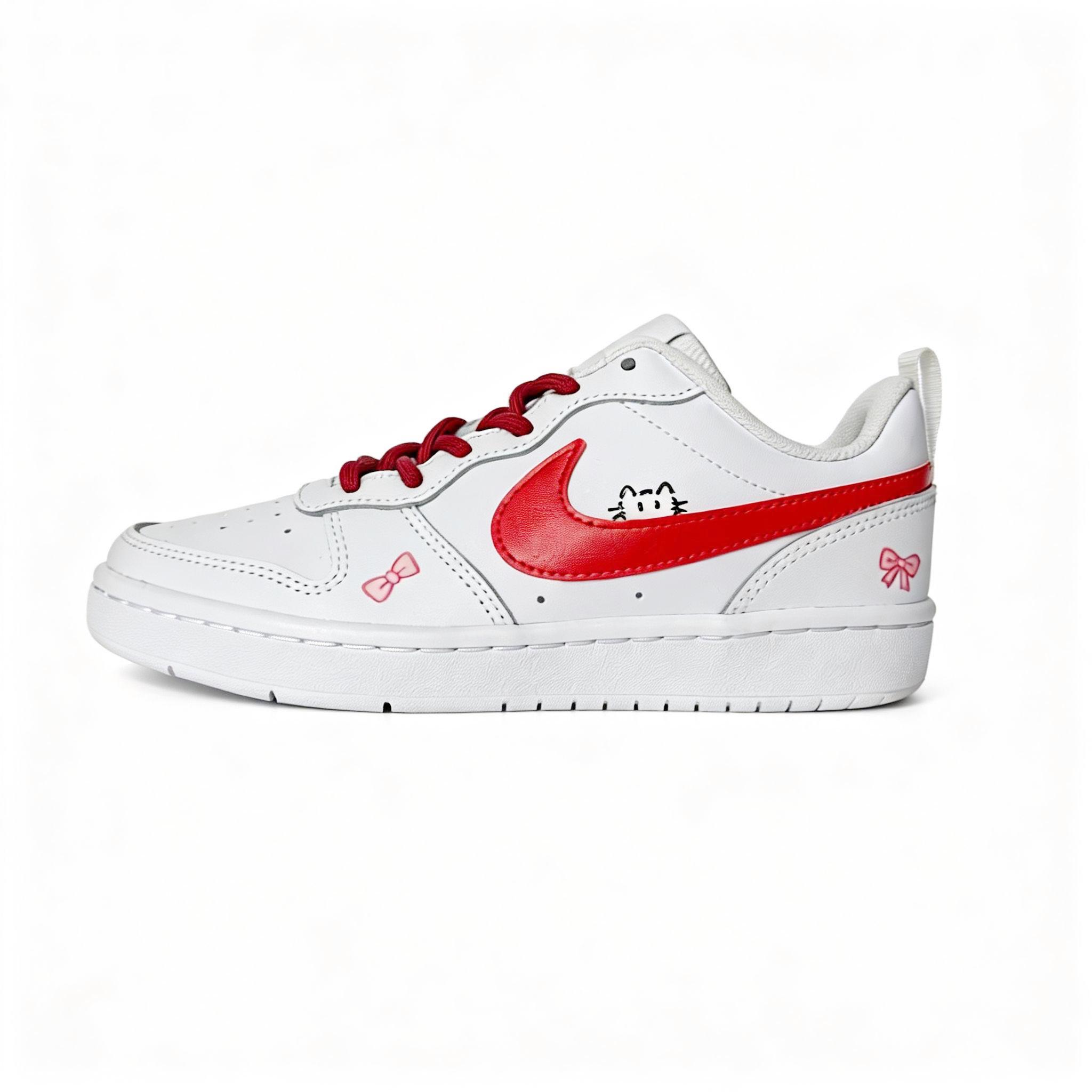 

Nike Snowfield Sweet Cat Leather Cushioning Abrasion Resistant Slip Resistant Low top Skateboard Shoes Unisex Red White BQ5448-100(team1670-) Snowfield Sweet Cat 35.5