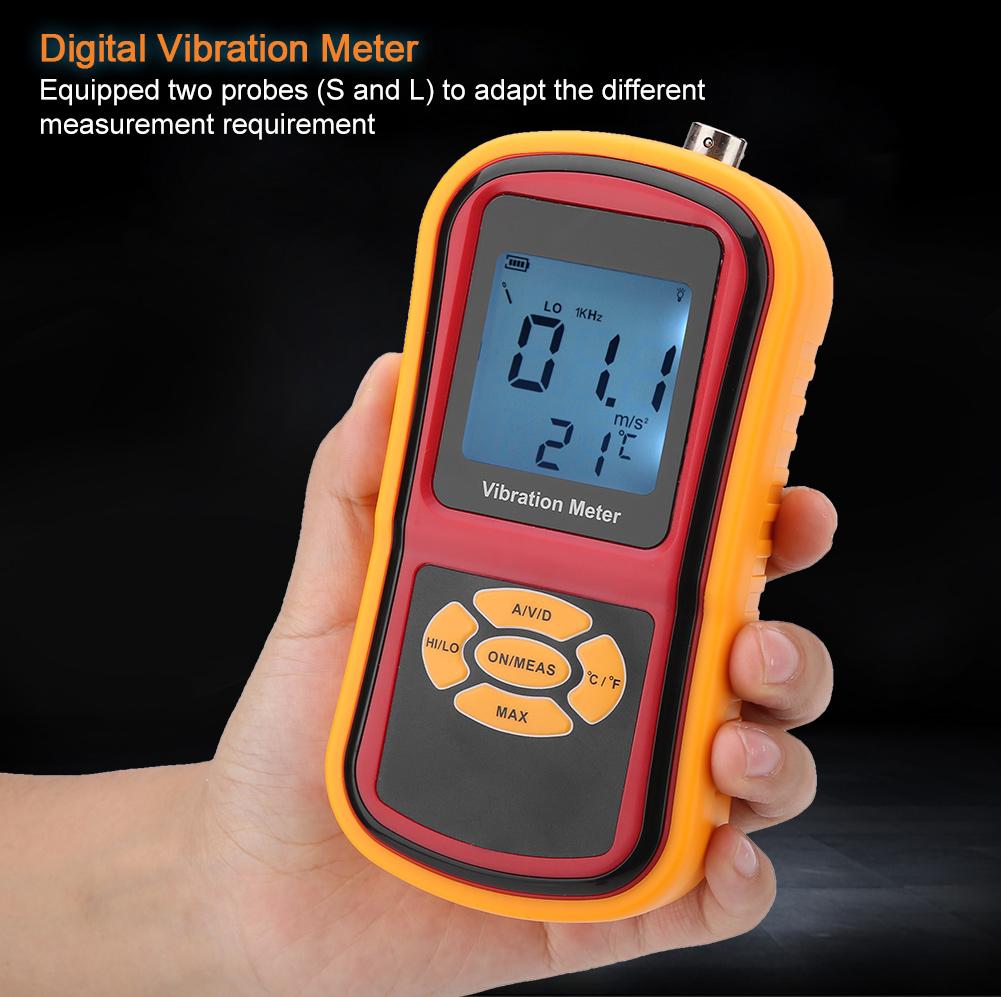 GM63B Portable Mini LCD Display Digital Vibration Meter with Probe 0 40 celsius