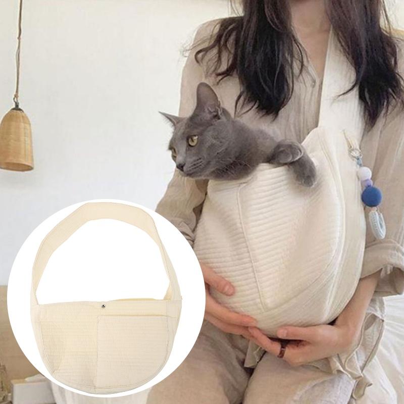 Stylish Cat Carrier With Single Shoulder And Crossbody Straps Perfect For Outdoor Adventures