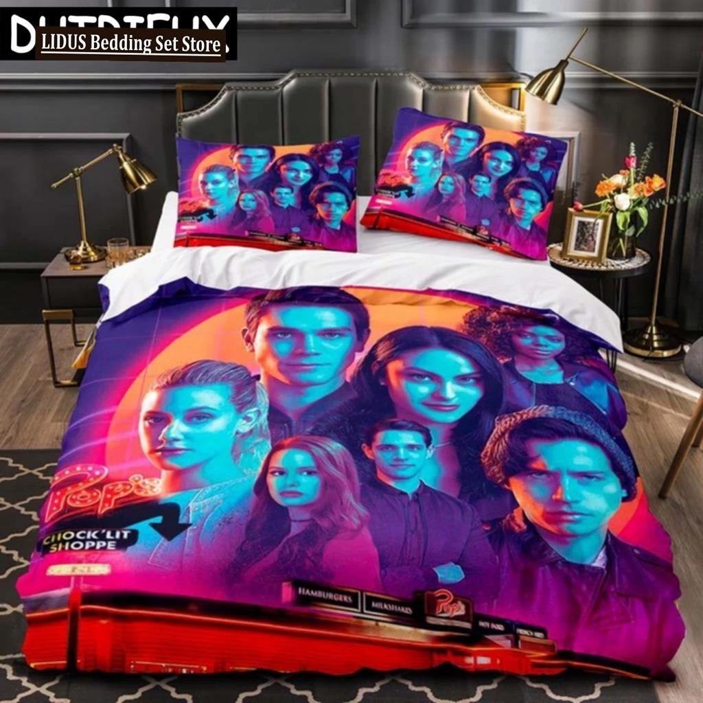 Movie Riverdale Bedding Set Teens Boys Duvet Cover Set With Pillow Cover Comforter Set Single Queen King Full Size Duvet Cover