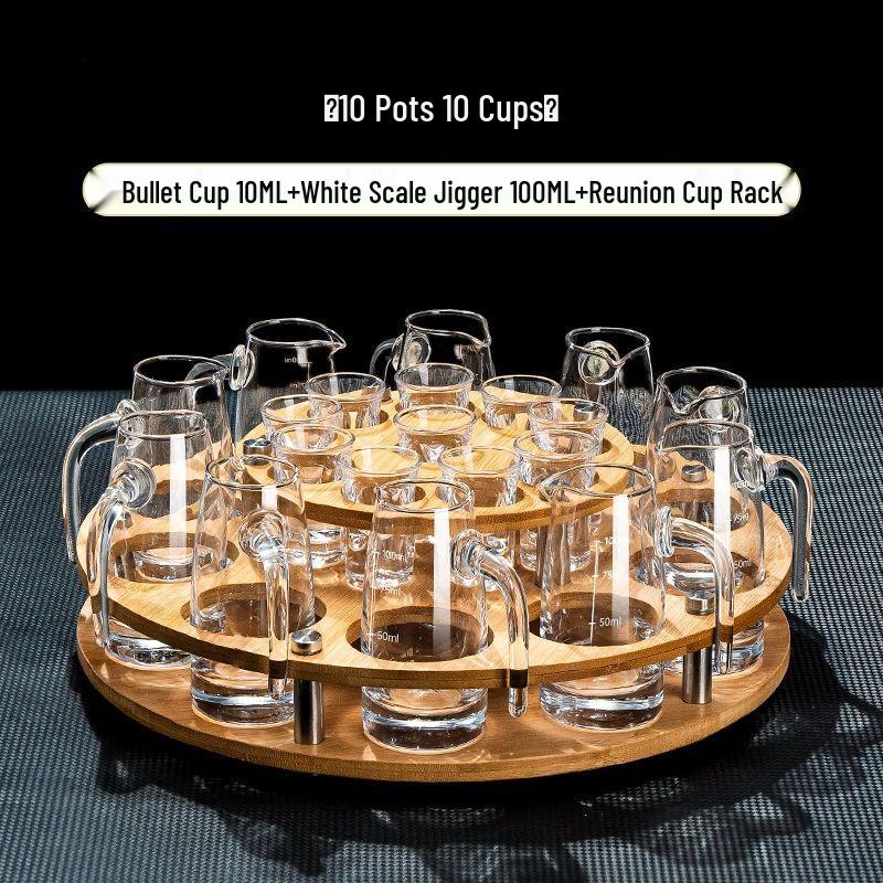 Qiu Qiao Gold-Rimmed Crystal Baijiu Decanter & Cup Set Standard