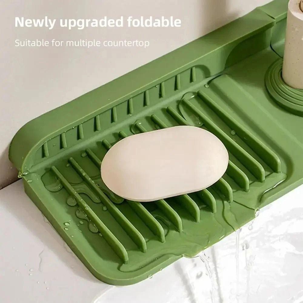 Non Slip Silicone Sink Drying Mat Quick Dry Water Drip Catcher Countertop Protector  Kitchen