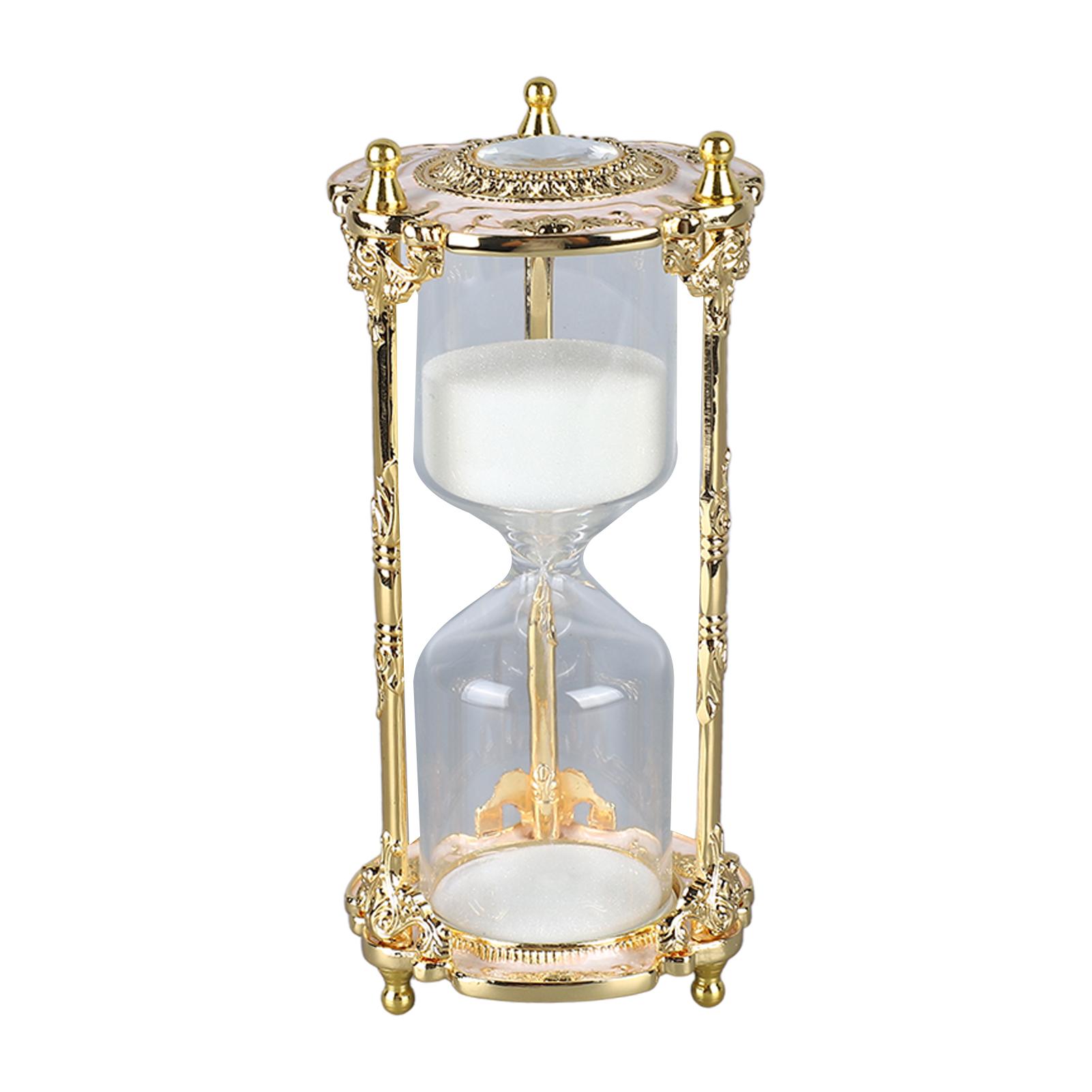 

Antique Sand Hourglass Timer Metal Elegant 15 Minutes Decorative Hourglass for Wedding Home Desk