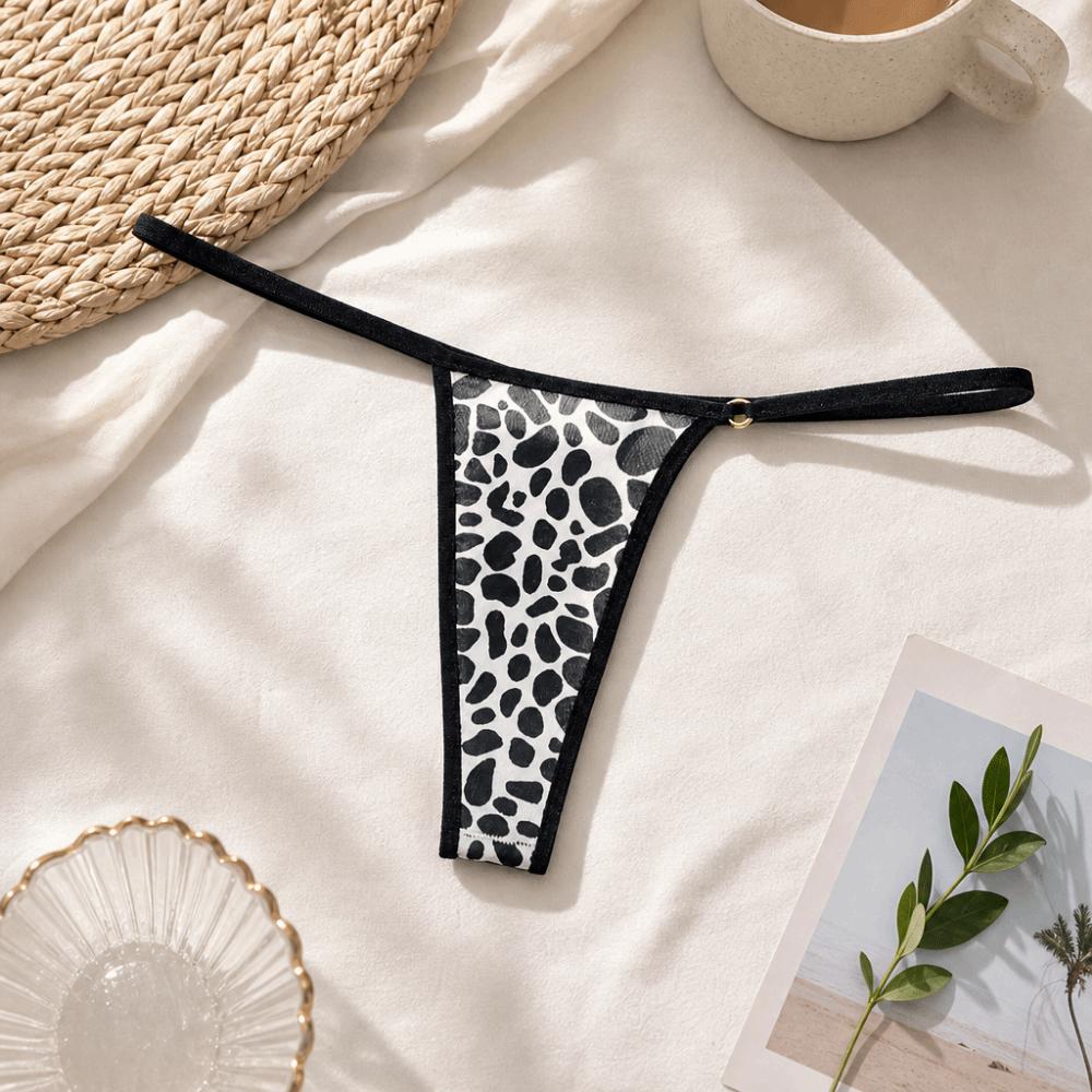 Dots Women Thongs Seamless Leopard Panties Breathable Striped Print Briefs Fitness Wear