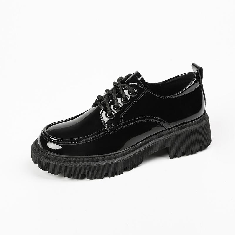 Лоферы для женщин, новые толстые подошвы и толстые каблуки, ретро-шнурки, студенческий стиль, JK Uniform, маленькие кожаные туфли для женщин 35