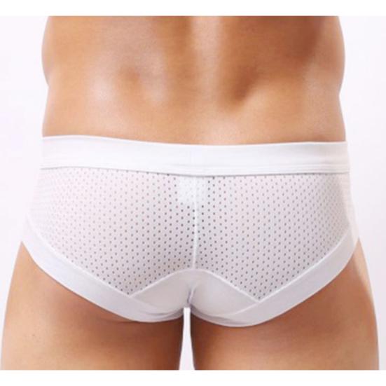 Fashion Men Mesh Breathable Modal Cotton Underwear Shorts Briefs Underpants