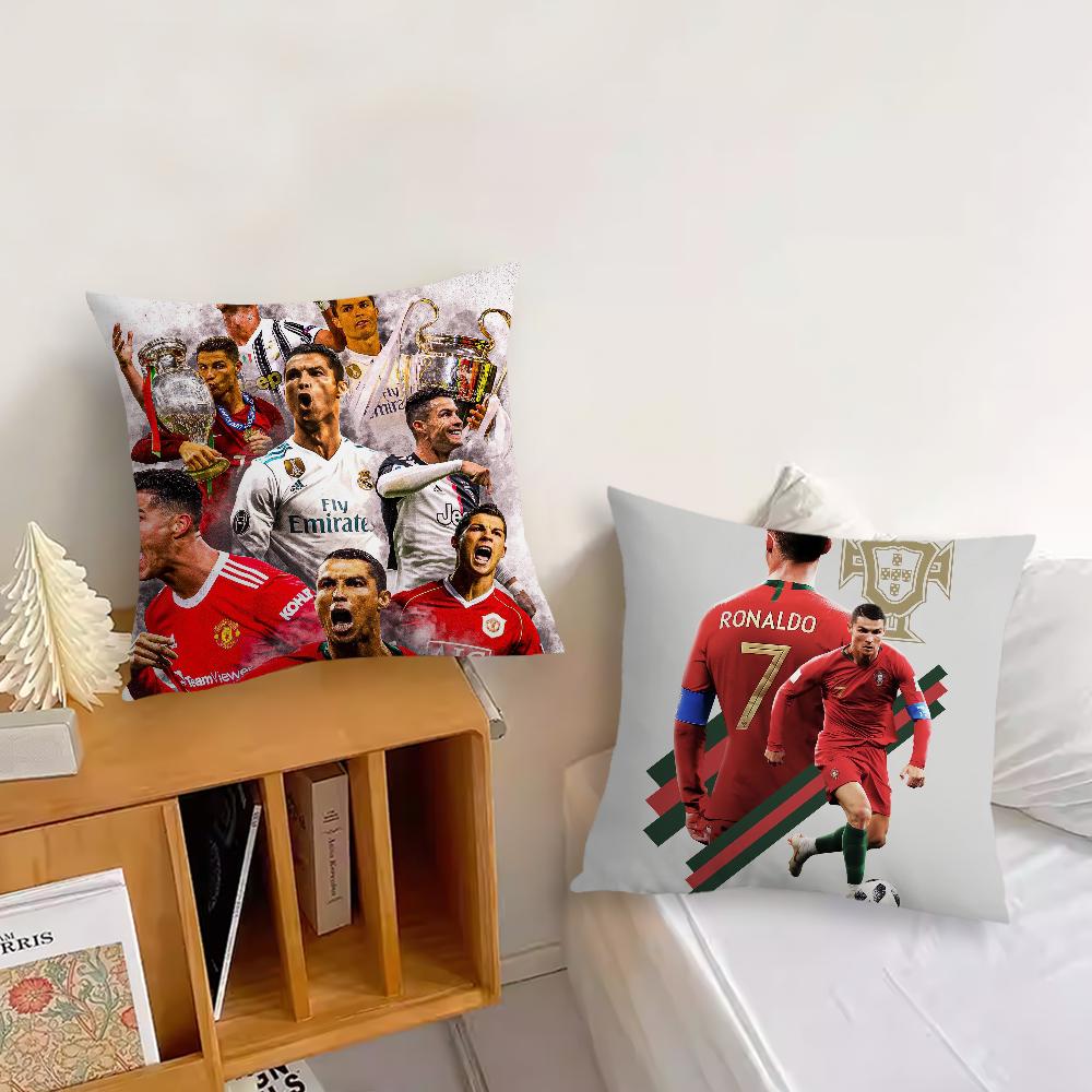 Football Star Living Room Headboard Bedroom Office Cushion Cushion Sofa Nap Time C-Cristiano R-Ronaldo-s CR7 Pillow Case