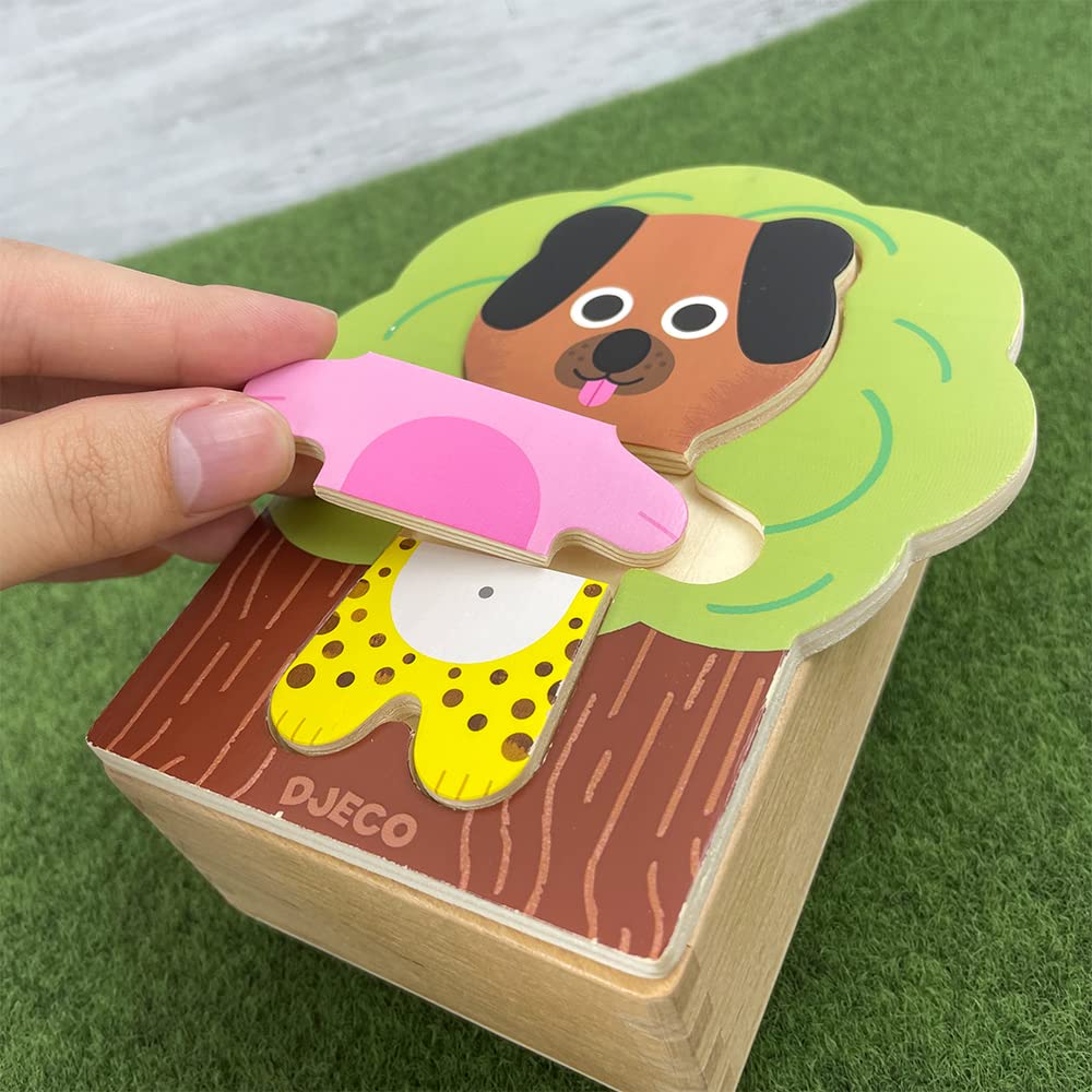 DJECO Arabramix Shape-Matching Puzzle, Wooden Educational Toy for Ages 2, 3, and 4, Boys and Girls, Toddlers, Baby Gift, Present for Newborns and