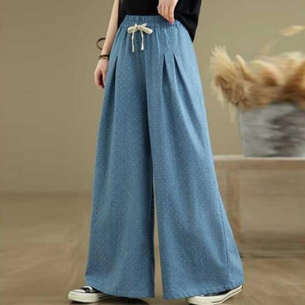 Navava Casual Thin Wide Banding Denim Pants Np367