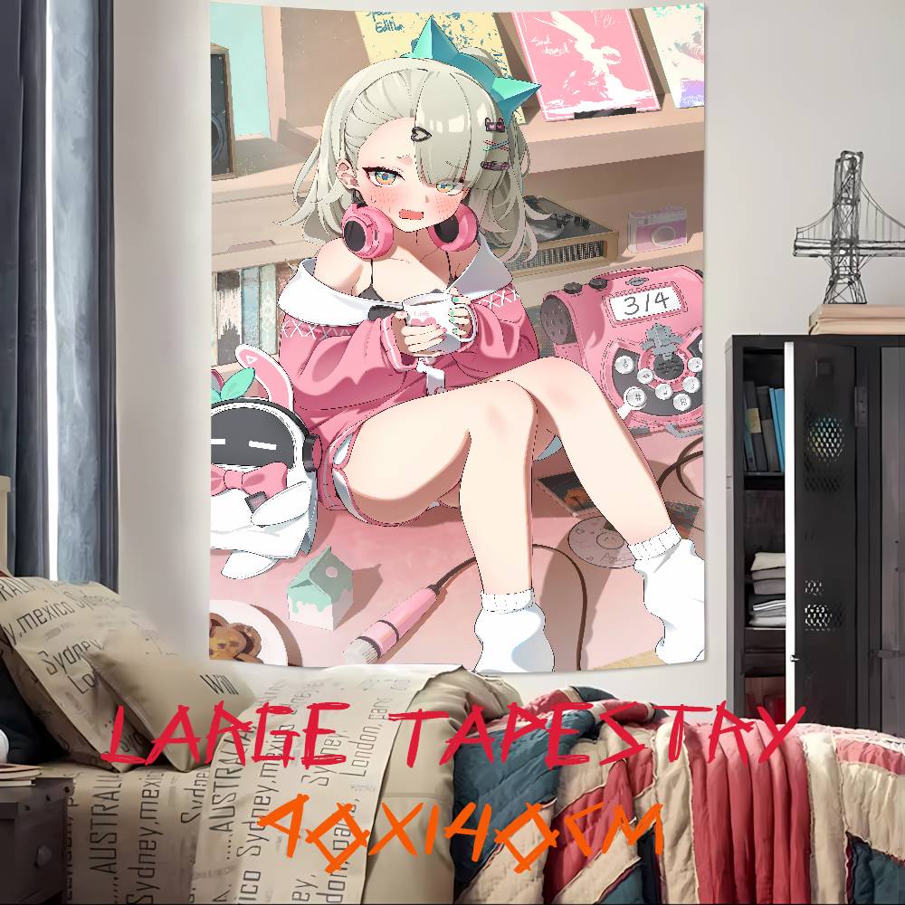 Large Cool Video Game ZZZ Cute Kawaii Angel Girl Tapestry Wall Hanging Art Decoration Aesthetic Background Cloth Birthday Gif